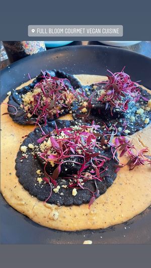 Black ravioli  at Full Bloom in Miami Beach