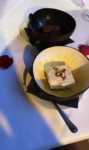 Both desserts were so good, but the key lime pie was my favorite  at Full Bloom in Miami Beach