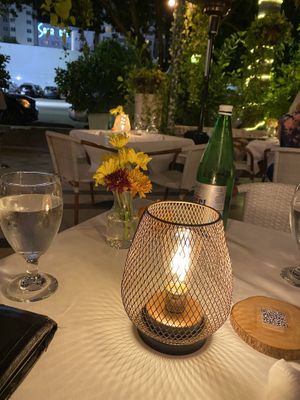 Outdoor seating area at Full Bloom in Miami Beach