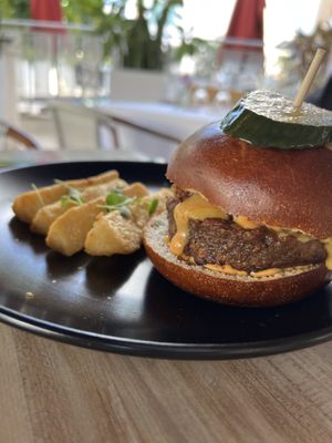 “Beacon” cheese burger  at Full Bloom in Miami Beach