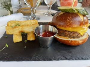 Amazing burger  at Full Bloom in Miami Beach