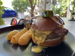 Tempeh bacon burger  #Veganuary at Full Bloom in Miami Beach