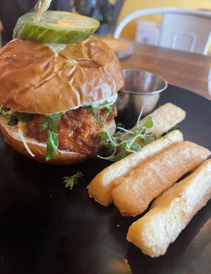 Buffalo cauliflower sandwich   at Full Bloom in Miami Beach