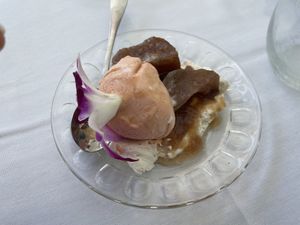 Braised papaya. (Best dessert in town)   at Full Bloom in Miami Beach