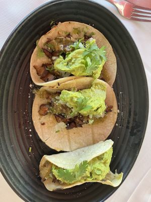 Vegan carne asada tacos  at Full Bloom in Miami Beach