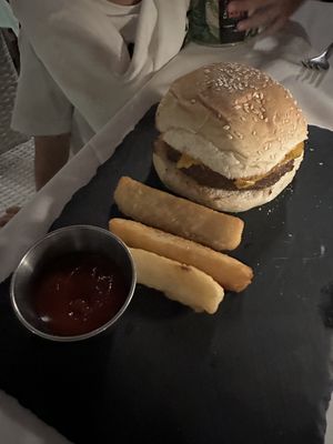 Kid’s cheeseburger   at Full Bloom in Miami Beach