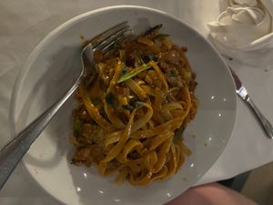 Drunken Noodes: Wide rice noodles, ground tempeh , green onions, Thai basil, Bok choy & dragon sauce at Full Bloom in Miami Beach