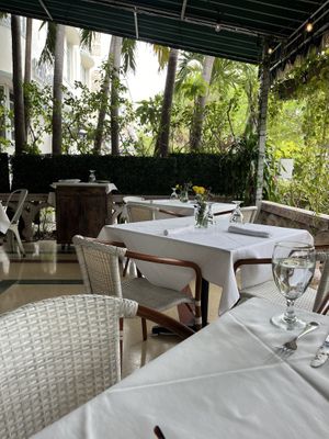 Covered patio  at Full Bloom in Miami Beach