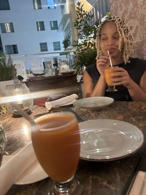 Cold pressed fresh juice   at Full Bloom in Miami Beach