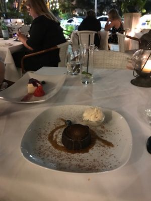 Caramel chocolate lava cake!!! at Full Bloom in Miami Beach