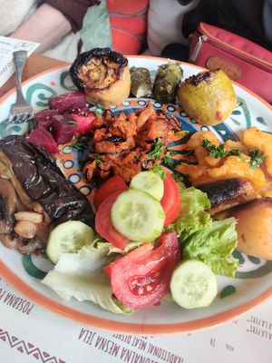 Vegetarian plate, vegan version at Kaldrma in Bar