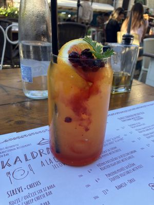 cocktail (freshly pressed orange juice with pomegranate)  at Kaldrma in Bar