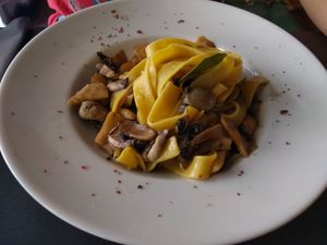 Vegetarian pasta with funghi at Pasta and Social in Rome