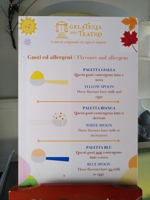 Sweet way of vegan labeling at Gelateria del Teatro in Rome