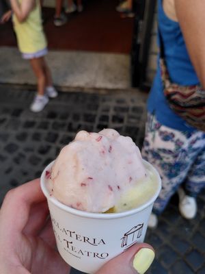 Sicilian peach and pineapple-mint at Gelateria del Teatro in Rome