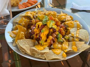 Vegan nachos. Yum at SoyGreen in San Salvador