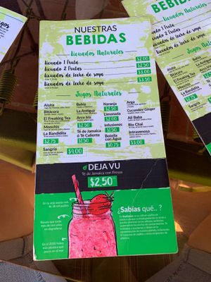 Menu  at SoyGreen in San Salvador