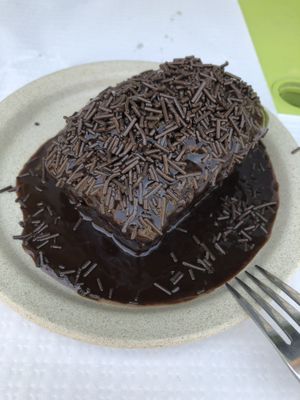 Triple chocolate cake   at Folha Verde in Lisbon