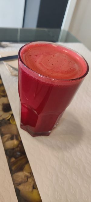 Beetroot juice at Folha Verde in Lisbon