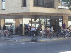 outside at The Hive of Vyner St in East London