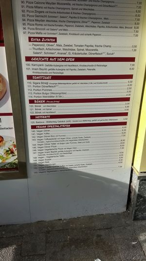 List of vegan offerings at Meydan in Karlsruhe