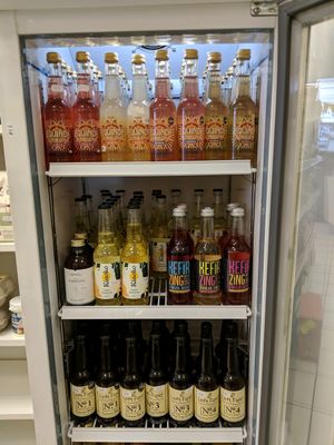 The kombucha fridge at Farplace Charity Rescue - Newcastle upon Tyne in Newcastle Upon Tyne