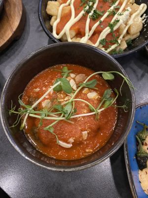 Vegan meatballs  at 2 Taps Winebar in Belfast