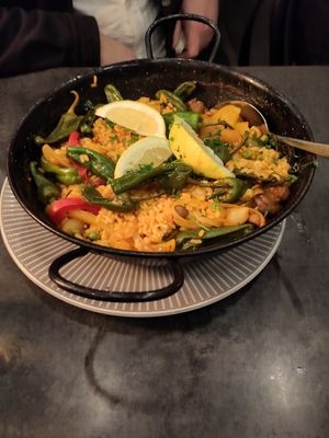 Veg paella - much larger than looks here at 2 Taps Winebar in Belfast