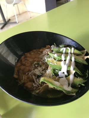 Chillaquilles  at Hare Krishna Buffete in Monterrey