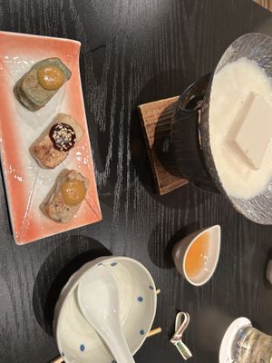 Tofu and tofu broth   at Mamehachi in Kyoto