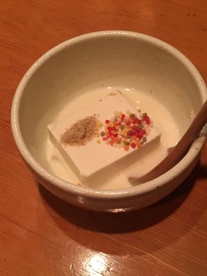 Tofu with soy milk at Mamehachi in Kyoto
