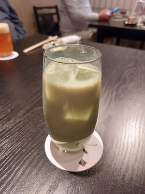 Matcha Soy latte (about 800¥) at Mamehachi in Kyoto