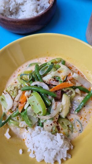 Bicol Express Tofu - a bit bland ;( at Hotel Am Brilliantengrund in Vienna