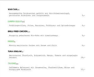 Menu  at Hotel Am Brilliantengrund in Vienna