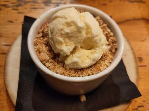 Berry crumble dessert at Under the Stars  in Bristol