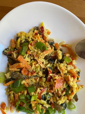 Vegan paella at BIOFresh in Timisoara