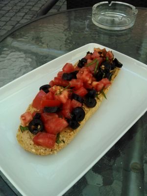 Biofresh special bruschetta. You can NEVER go wrong with their selection of bruschettas . One of my favourite dishes, I keep ordering this bruschetta at BIOFresh in Timisoara