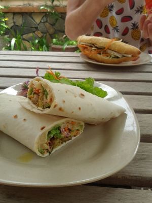 Falafel wrap. So good!! at Karma Waters in Hoi An