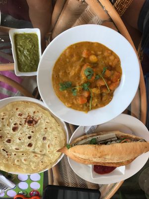 tofu roll and vege Indian curry - sooo good! at Karma Waters in Hoi An
