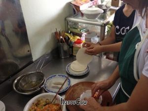 Making spring rolls at Karma Waters in Hoi An