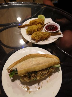 Fried tofa and shredded tofu bahn at Karma Waters in Hoi An