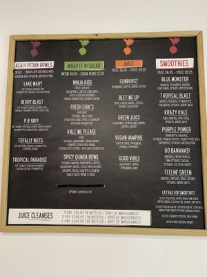 Menu at Raw Press in Sanford