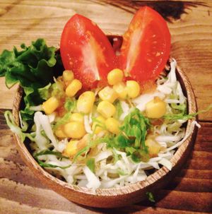 Side salad   at VegRecar in Matsuyama