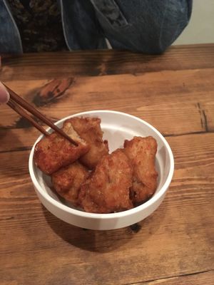 Soy karaage  at VegRecar in Matsuyama