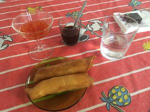 Spring Rolls (primer plato)  at Carabrecol in Gran Canaria