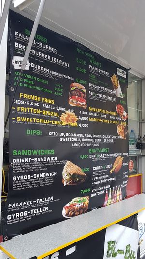 Their menu at Bi-Bu Vegan Mobil Bonn in Bonn