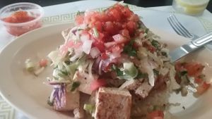 The fusion tostada was fabulous! at KoMex Express in Las Vegas