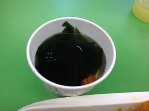 soup with wakame and vegetables- free at ZhǎngChūn 長春 - Datong in Tainan