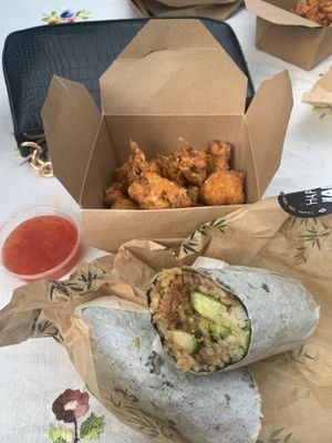 Hoisin duck sushi roll and the cauliflower! at Happy Maki in Brighton