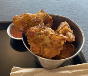 Popcorn cauliflower   at Happy Maki in Brighton